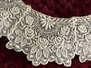 Vintage French LACE COLLAR - Embroidery on tulle 21 