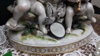 Antique 19th Century German Volkstedt Porcelain Dresden Cherub Figurine Group 7
