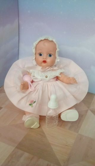 Vintage Vogue Ginnette Doll In Tagged Dress,  8 Inch Doll