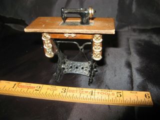 Vintage 1:12 Scale Metal Treadle Sewing Machine