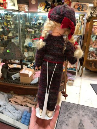 Vintage 14” Mary Hoyer Doll Cute Ski Outfit Hard Plastic 5