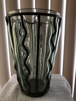 Vintage Look Recycled Green Glass Lantern Vase Candle Holder With Metal Cage