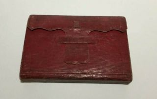 Pre Civil War Antique 1844 Pocket Bible Red Leather Strap Closer Testament