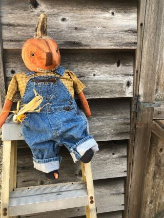 Primitive Halloween Fall Pumpkin Doll Scarecrow Horacio Jones