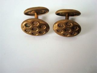 Vintage Antique Double Sided Brass Cuff Links