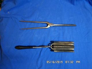 Set Of Two Antique Stove Top Curling Iron Hair Styling Tools