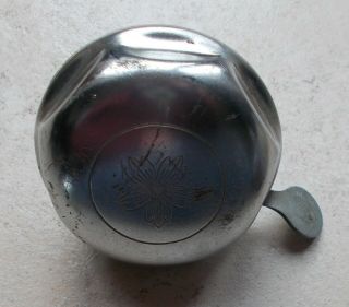 Vintage French Metal Bicycle Bell Chrome Antique Vtg France Bike Cycles Flower
