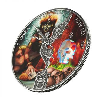 Mexico 2019 1 Onza Libertad Crystal Skull 2 Antique Finish 1 Oz Silver Coin
