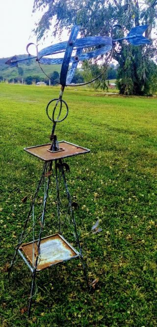 Old Decorative Butterfly Lightning Rod Lawn Art Weather Vane 3
