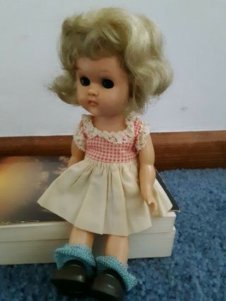 Vintage Vogue Ginny Doll Bkw Bonde Wig  Blue Eyes Dress Shoes Socks