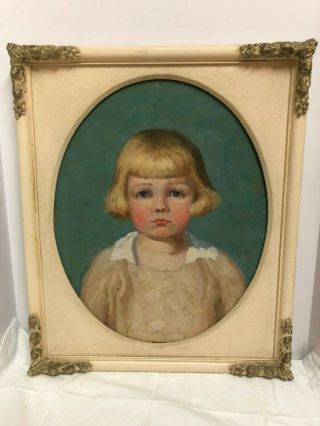 Antique Victorian Oil Painting Portrait