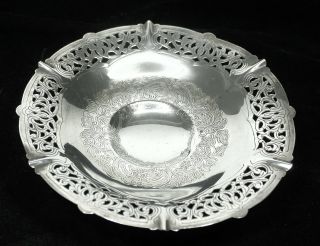 Vtg Silver Plate On Copper Pierced Pedestal Stand Candy/compote Dish Rogers 176g