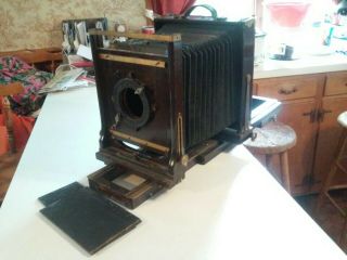 Antique Agfa Ansco Folding Wooden Camera With Much More