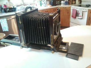 Antique Agfa Ansco Folding Wooden Camera with much more 2