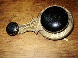 Antique Brass And Ceramic Servant Bell Pull.