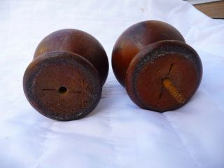 Antique French Large Wood Curtail Pole Finials Ends Late 19th Century Chateau 3