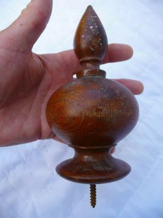 Antique French Large Wood Curtail Pole Finials Ends Late 19th Century Chateau 5