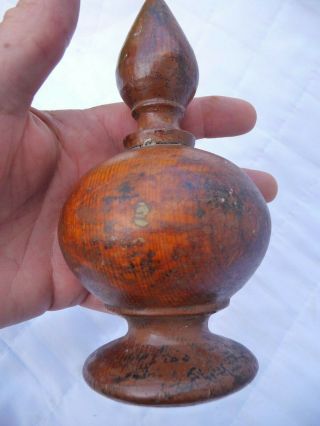 Antique French Large Wood Curtail Pole Finials Ends Late 19th Century Chateau 6