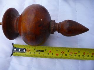 Antique French Large Wood Curtail Pole Finials Ends Late 19th Century Chateau 8