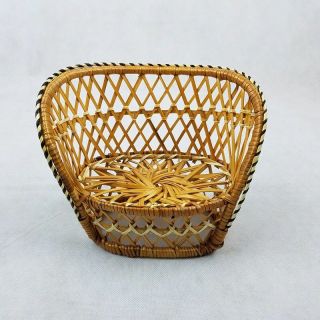 Vintage Doll Furniture Wicker Rattan Chair Loveseat Sofa Peacock Couch Boho