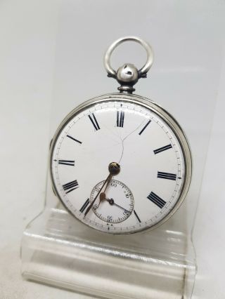 Antique Solid Silver Gents Fusee London Pocket Watch 1866 Ref561