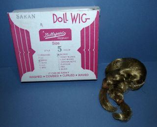 Vintage Dollspart Wig Blonde Braid with Bangs Size 5 2