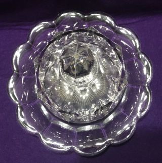 Antique Heisey Glass Colonial Domed Butter Cheese Dish,  Covered Bowl,  Tray Marked 2