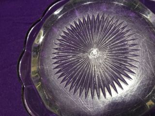 Antique Heisey Glass Colonial Domed Butter Cheese Dish,  Covered Bowl,  Tray Marked 8