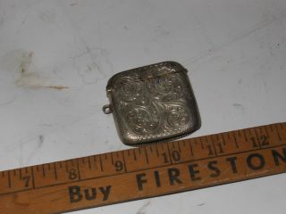 Antique Sterling Silver Engraved Vesta Case Match Safe Hallmarked Edwardian 1900