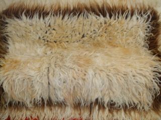 RESERVED antique Turkish Blanket /flokati tulu filikli rug hand - knotted Shaggy 3