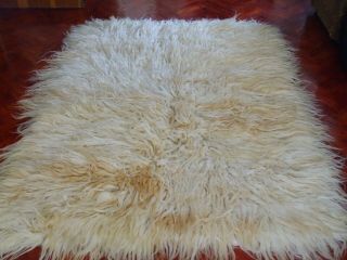 RESERVED antique Turkish Blanket /flokati tulu filikli rug hand - knotted Shaggy 7
