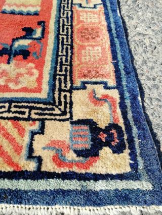 Semi Antique Chinese Rug Baotou Teppich Tapis Kleed China Antik Mongol 3