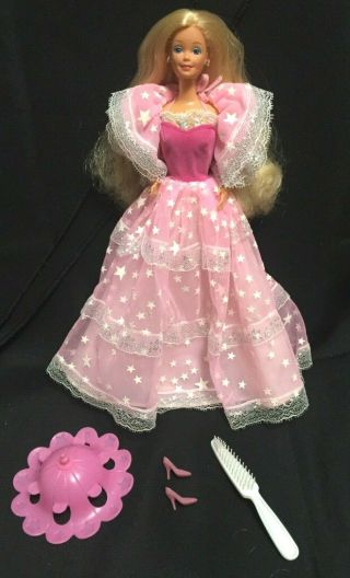 Vintage 1985 Mattel Barbie Dream Glow Outfit Shoes Parasol Top
