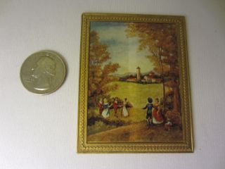 Vtg Ideal Petite Princess Dollhouse Miniature Painting Picture Frame Wall Art