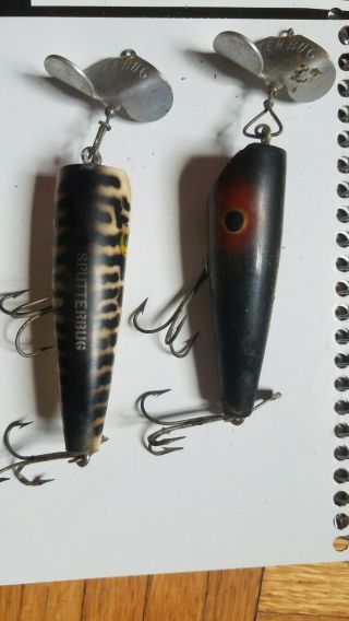 Two Vintage Arbogast Sputterbug Fishing Lures Large 3 Inch Body