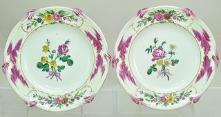 Antique Gien French Faience Floral Plates 19th Century