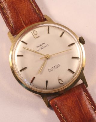 Vintage Anker 01 Ultramatic 25 Jewel Gold Plated Automatic Watch