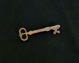 Wonderful Antique Victorian Key Brooch - Gold Filled Key Bar Pin