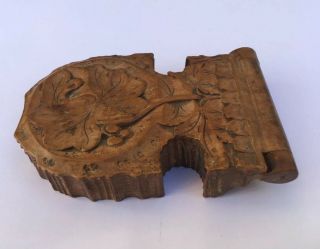 Antique Carved Wood Pocket Watch Holder Stand Display Black Forrest