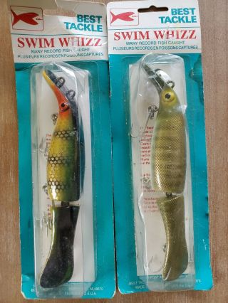 Vintage Swim Whiz Antique Jointed Fishing Lure 7 3/4 "