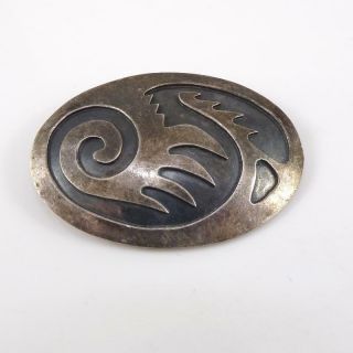 Vintage Sterling Silver Modernist Antique Pendant Pin Brooch Ldl3