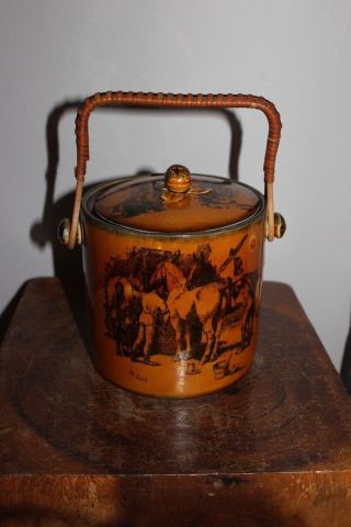 Antique Large Ridgway Coaching Days Jar –c.  1920