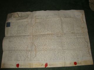 King George 111 English Indentures 30 " X 21 " On Vellum Dated 22 March 1813