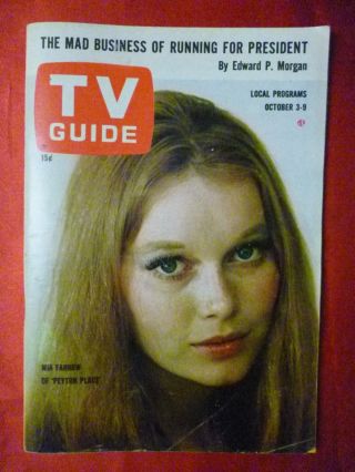 Portland Oregon October 3 - 9 1964 Tv Guide Peyton Place Mia Farrow Jill St.  John