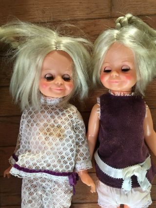 1970 Growing Hair Velvet Doll Crissy ' s Cousin by IDEAL set of two 3