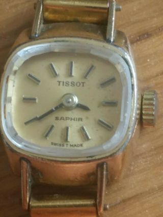Vintage Very Rare Ladies Tissot Mechanical.  Needs Servicing 20 Microns Gold