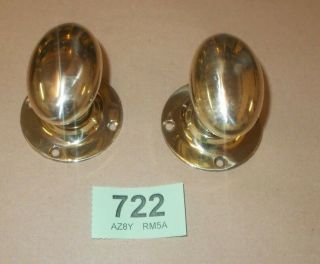 Polished Victorian Pair Brass Door Handles / Knobs Handle Door Furniture 722