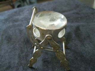 Antique Victorian Mangnifying Lens Nickel Plated
