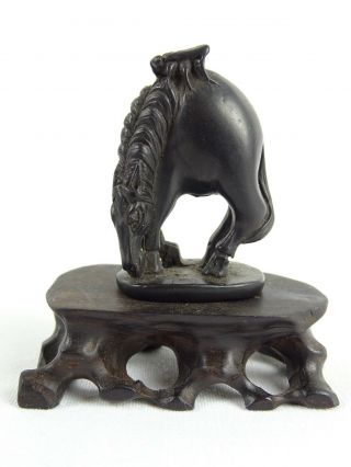 Rare Antique Chinese Buffalo Horn Carving Horse With Fly On Back