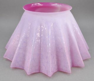 Fine Antique Victorian Cranberry Pink Opalescent Art Glass Lamp Light Shade 3